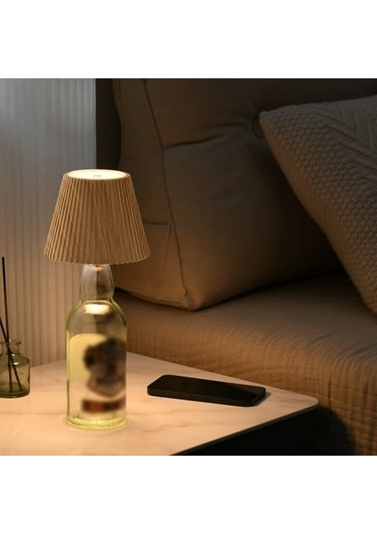 Minimalist Şişe Üstü Lamba USB Şarjlı Lityum Bataryalı Dokunmatik Kontrollü Dekoratif Masa Lambası