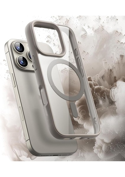 iPhone 16 Pro Max Uyumlu Kenarları Renkli Şeffaf Magsafe Kılıf