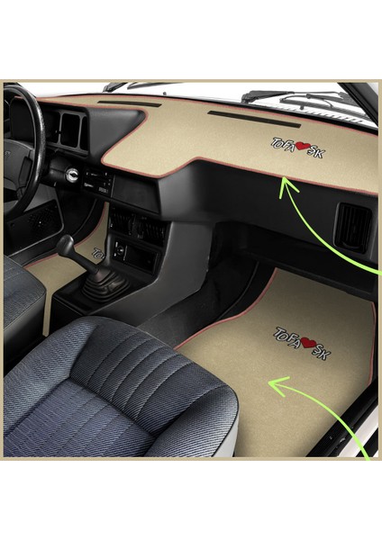 Tofaş Şahin Doğan Kartal Bej Renk Araç Oto Halı Paspas | Tofaş Düşük - Alçak Torpido Koruma Halısı