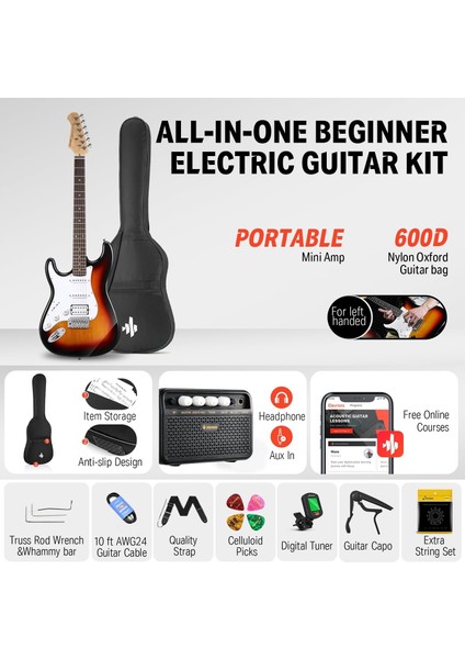 DST-100S St Elektro Gitar Seti (Sunburst) fırsatları