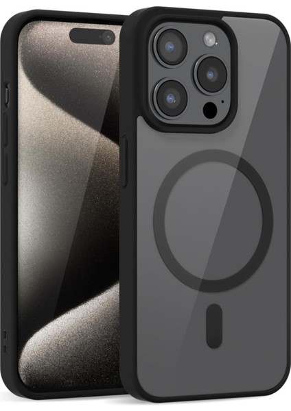iPhone 16 Pro Max Uyumlu Kenarları Renkli Şeffaf Magsafe Kılıf