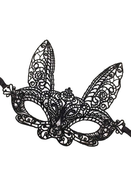 Siyah Renk Dantel Kesim Dantel Işlemeli B Parti Maskesi 7 No modelleri