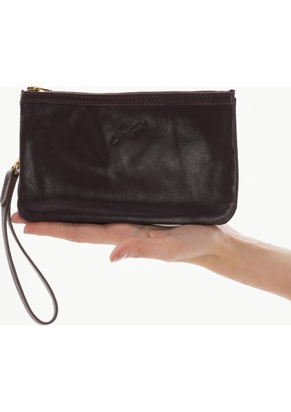 Maia Siyah Hakiki Deri Bölmeli Kadın El Çantası, Kadın Mini Çanta