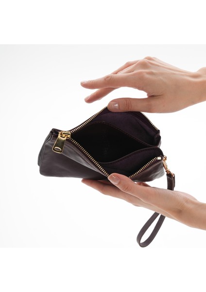 Maia Siyah Hakiki Deri Bölmeli Kadın El Çantası, Kadın Mini Çanta modelleri