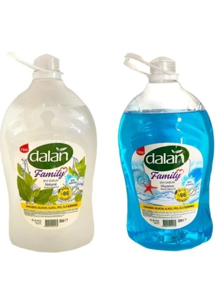 Family Okyanus ve Natural Kokulu Sıvı Sabun 3 lt x 2 Adet