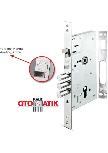 Kale 252/RAV Sm Otomatik Kilitlemeli Monoblok Çelik Kapı Kilidi Mandallı Sistem Barelli