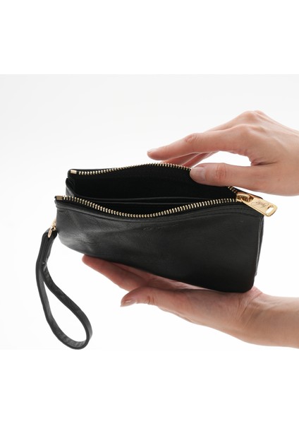 Maia Siyah Hakiki Deri Bölmeli Kadın El Çantası, Kadın Mini Çanta modelleri