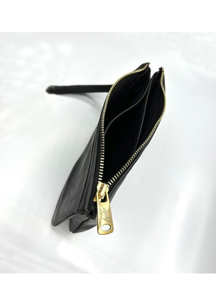 Maia Siyah Hakiki Deri Bölmeli Kadın El Çantası, Kadın Mini Çanta