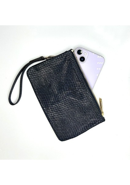 Maia Siyah Hakiki Deri Bölmeli Kadın El Çantası, Kadın Mini Çanta