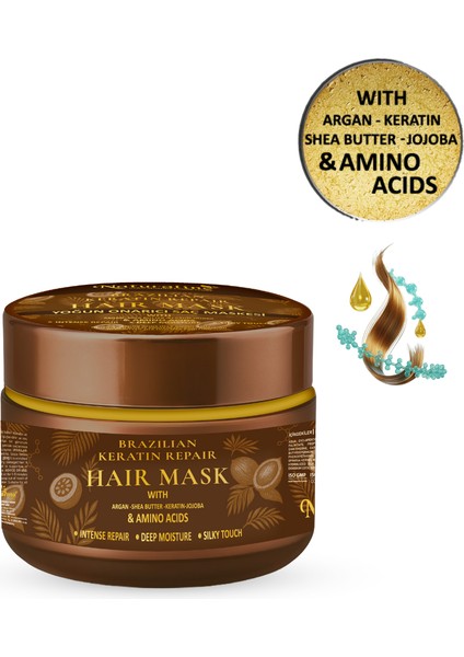 Argan & İpek Proteinli Saç Maskesi Yoğun Onarıcı Bakım 250 ml