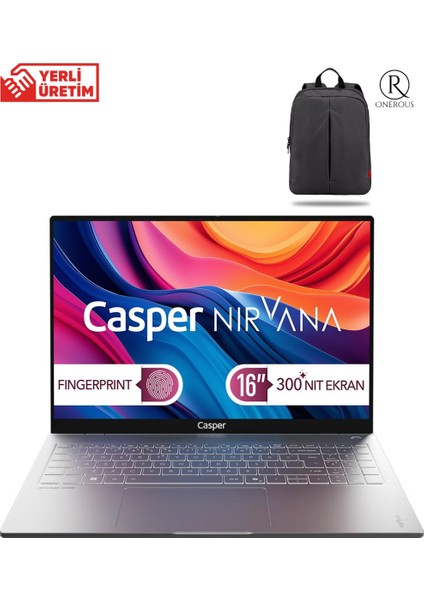 Nirvana S100 13.nesil Core I7 13620H-16GB Ram-1tb SSD-16INÇ + Windows 11 Home