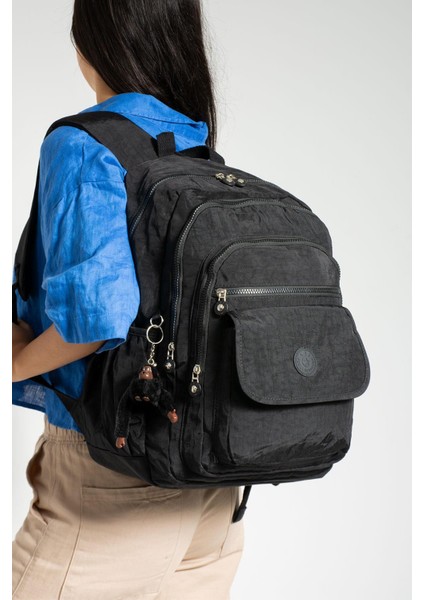 Ultra Hafif Çok Cepli Su Geçirmez Sırt Çantası Unisex Siyah (MODEL:571-2A)