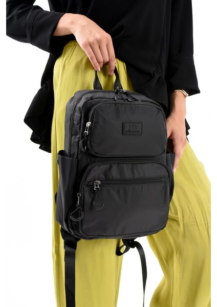 Ultra Hafif Şik ve Su Geçirmez Orta Boy Sırt Çantası Siyah Model: (571-13-9D) modelleri