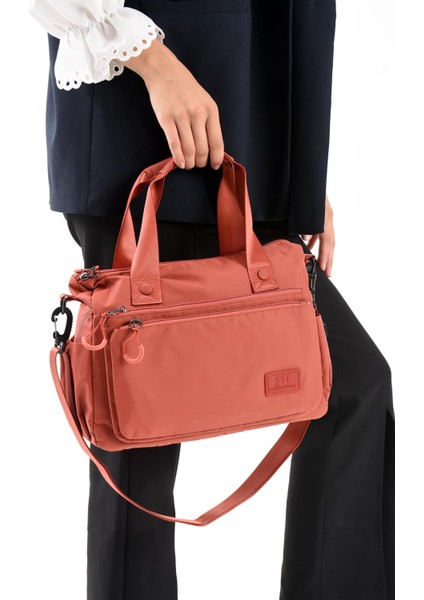Ultra Hafif, Şık, Kadın Omuz Çantası (Çapraz Çanta) Kiremit Model: (571-13-9L)