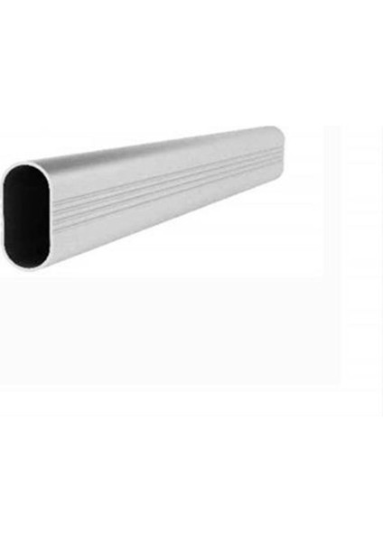 Oval Gardrop Askı Borusu, Flanş Hediyeli, 1 Metre Gümüş Renk