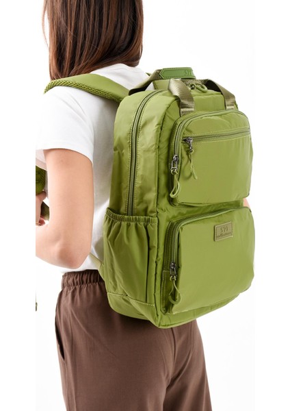 Ultra Hafif Şik ve Su Geçirmez Orta Boy Sırt Çantası Yeşil Model: (571-13-9F)