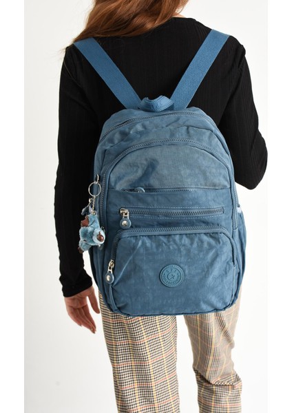Ultra Hafif Orta Boy Sırt Çantası Çok Cepli Unisex Mavi (Model: 571-4B)