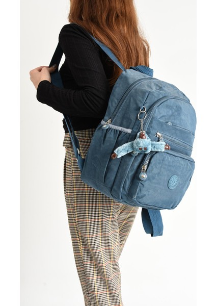 Ultra Hafif Orta Boy Sırt Çantası Çok Cepli Unisex Mavi (Model: 571-4B) fiyatları