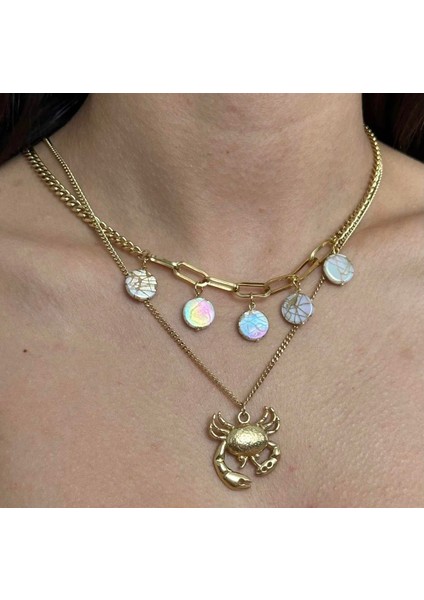 Çelik 2li Yengeç Kolye