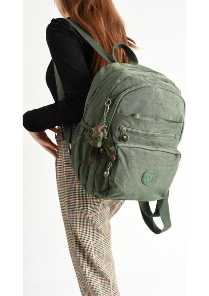Ultra Hafif Orta Boy Sırt Çantası Çok Cepli Unisex Yeşil (Model: 571-4B)
