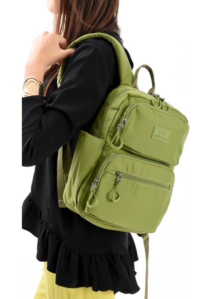 Ultra Hafif Şik ve Su Geçirmez Orta Boy Sırt Çantası Yeşil Model: (571-13-9D)