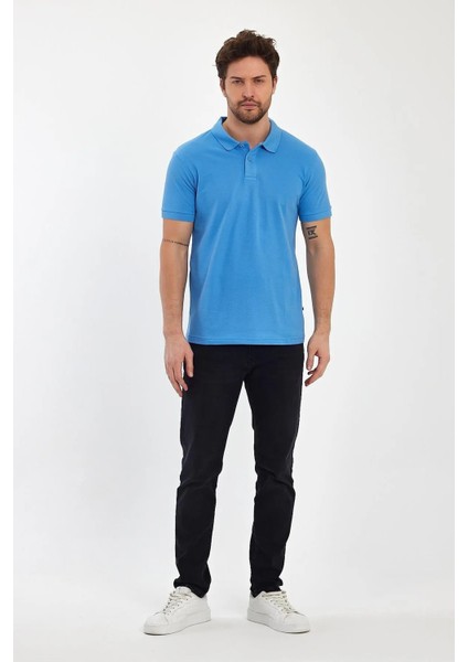 Erkek Compact Penye Pola Yaka Tişört modelleri