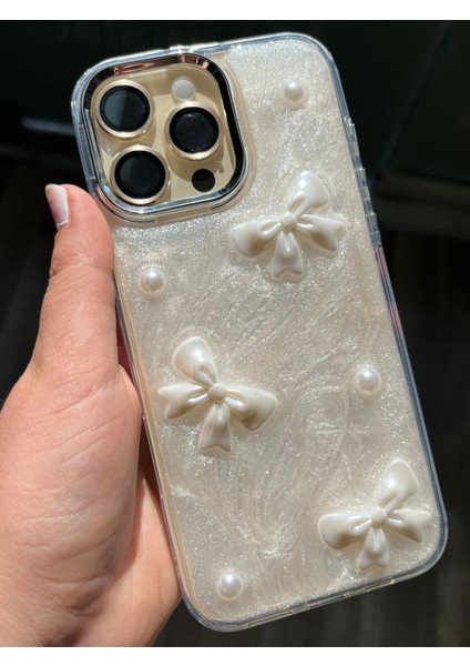 iPhone 16 Pro Max Uyumlu 3D Kurdele Detaylı Işıldayan Kılıf modelleri