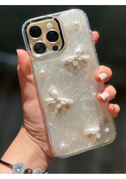 iPhone 16 Pro Max Uyumlu 3D Kurdele Detaylı Işıldayan Kılıf indirimleri