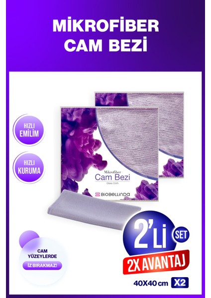 Mikrofiber Cam Bezi (40X40 Cm) 2 Adet