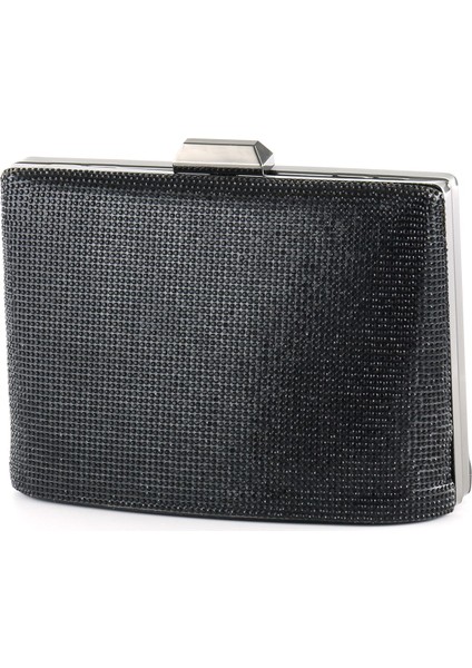 Siyah Saten Kristal Taşlı Metal Saplı Zincir Askılı Abiye Çanta fırsatları