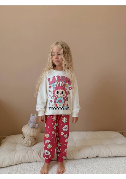 Karakter Desenli Uzun Kollu Kız Çocuk Alt Üst Takım