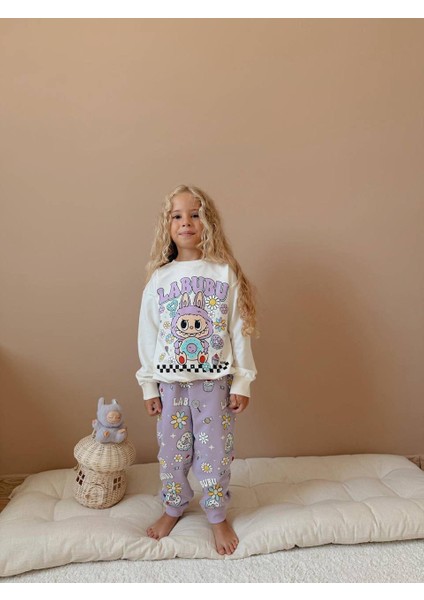 Karakter Desenli Uzun Kollu Kız Çocuk Alt Üst Takım modelleri