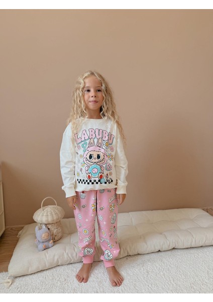 Karakter Desenli Uzun Kollu Kız Çocuk Alt Üst Takım