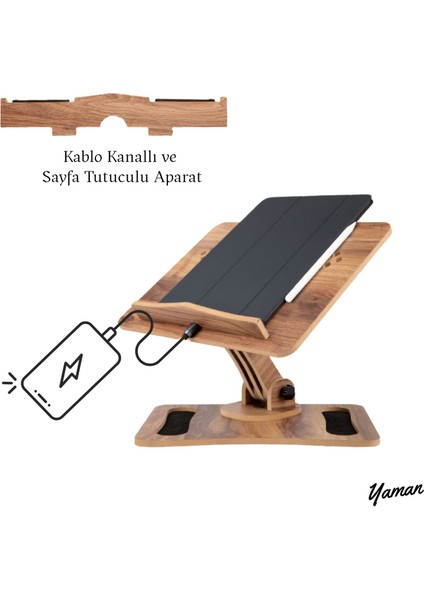 Miraç Rahle & Kitap Okuma Standı Masaüstü Ahşap Kuran Rahlesi Tablet Tutucu fırsatları
