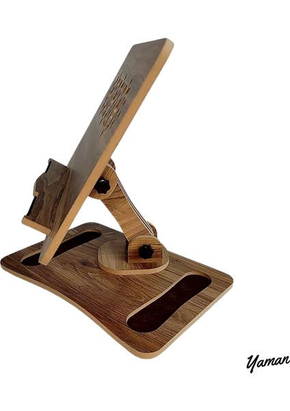 Miraç Rahle & Kitap Okuma Standı Masaüstü Ahşap Kuran Rahlesi Tablet Tutucu