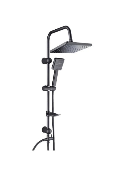 Rain Tetra Tepe Duş Seti Mat Siyah