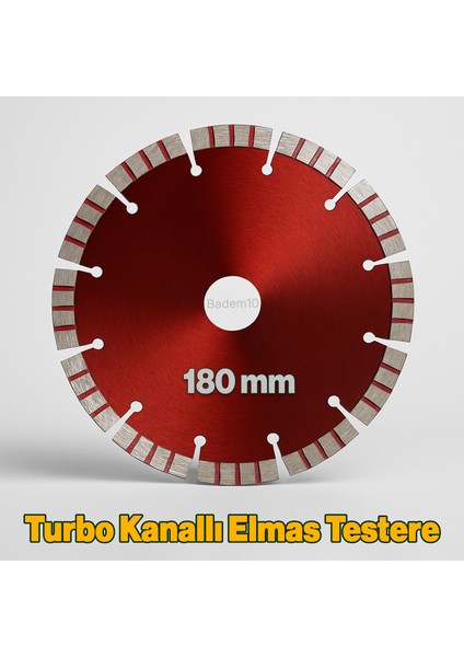 180 mm 18 cm Turbo Kanallı Elmas Kesme Diski Avuç Taşlama Seramik Beton Granit Tuğla Blok Için Uygun