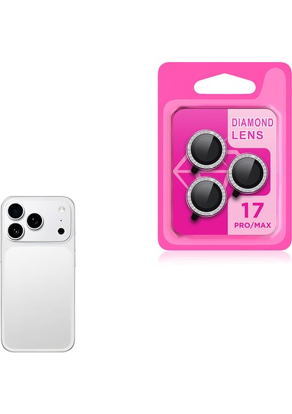 Apple iPhone 17 Pro Için Taşlı Metal Çerçeveli Cl-06 Kamera Lens Koruyucu