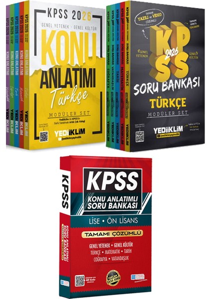 Kpss 2026 Genel Kültür Genel Yetenek Konu ve Soru Modüler Set - Lise Önlisans Konu Ant. Soru