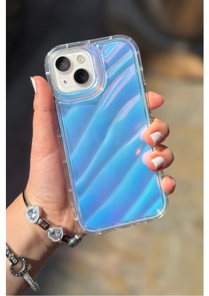 iPhone 15 Uyumlu Arkası 3D Dalgalı Yumuşak Dayanıklı Kılıf