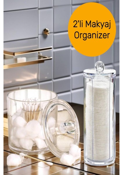 2'li Temizlik ve Makyaj Düzenleyici, Beyaz, Kullanışlı ve Şık Tasarım