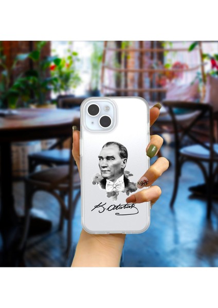 Iphone 15 Uyumlu 'özel Tasarım Baskılı' Kamera Korumalı Şeffaf Kılıf