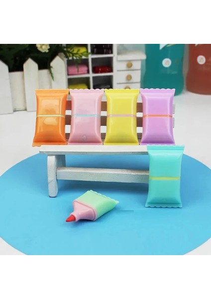 Mini Fosforlu Kalem Seti, 6 Renk, Pastel Tonlar, Sevimli Şeker Tasarım modelleri