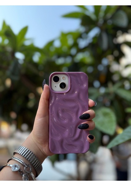 iPhone 15 Uyumlu Arkası 3D Dalgalı Yumuşak Dayanıklı Kılıf