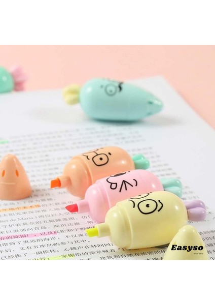 Mini Havuç Fosforlu Kalem Seti 6 Pastel Renk fiyatları