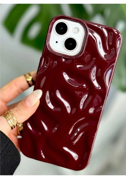 iPhone 15 Uyumlu Arkası 3D Dalgalı Yumuşak Dayanıklı Kılıf