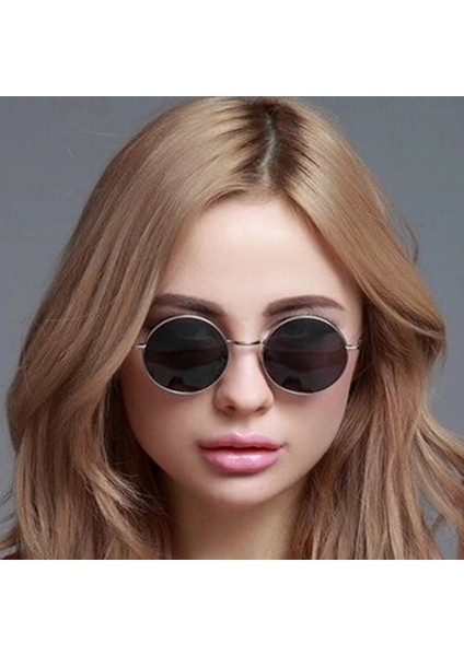 Yuvarlak Cam John Lennon Tarzı Gümüş Çerçeveli Siyah Gözlük fırsatları