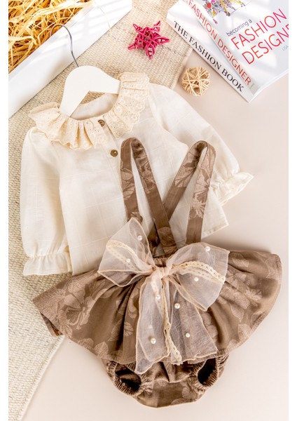 Fisto Yakalı Kız Bebek Salopet Elbise Takım fiyatları