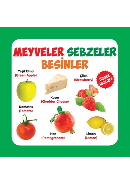 Meyveler - Sebzeler - Besinler Türkçe-Ingilizce