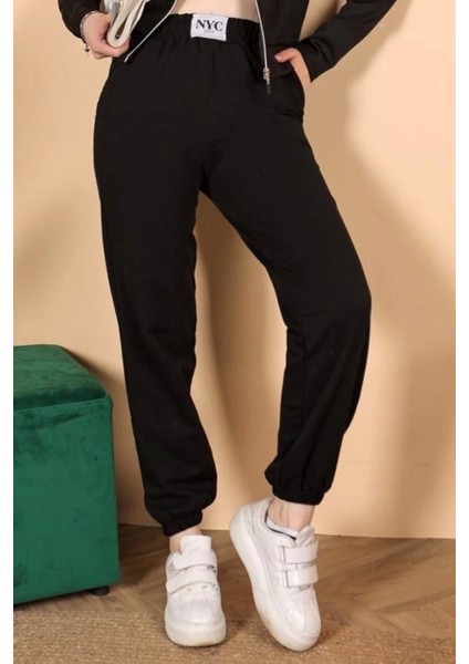 Rahatlığın Şıklığı Tarz Siyah Paçası Lastikli Eşofman Altı fiyatları